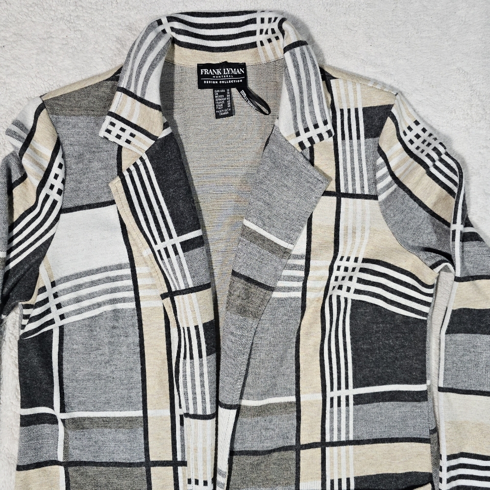 Frank Lyman  - Knit Throwover -Beige/Grey Size 12 - Picture 6 of 13